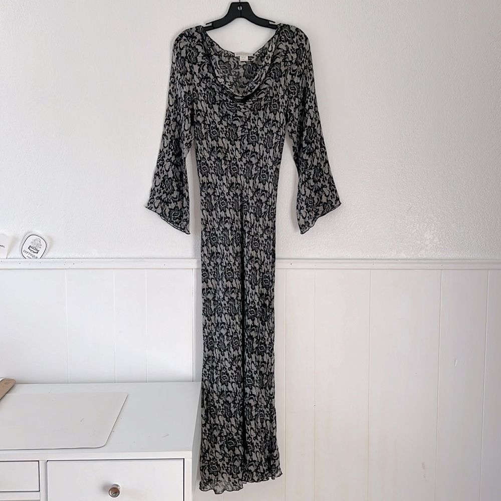 Vintage Bryan Emerson silk lace print romantic goth y2k gown dress 2